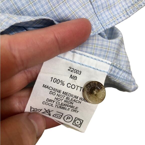 Filson Pale Blue and Green Plaid Button Down Shirt Size Small - Picture 6 of 7